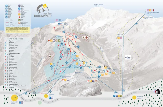 Løypekart Courmayeur