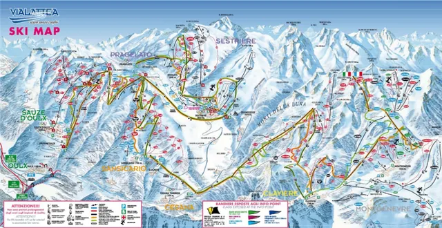 Løypekart Sestriere